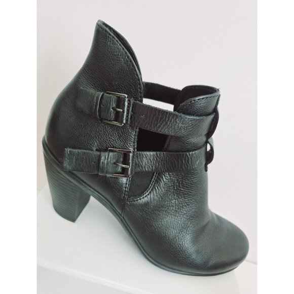 Ecco Touch 75 Double Buckle Ankle Boots Black Leather Booties Shoes 41 10 10.5 - Picture 3 of 10